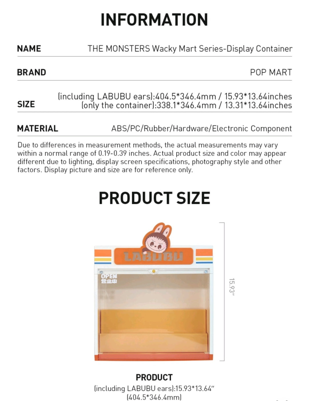 Wacky Mart Lighted Display Case