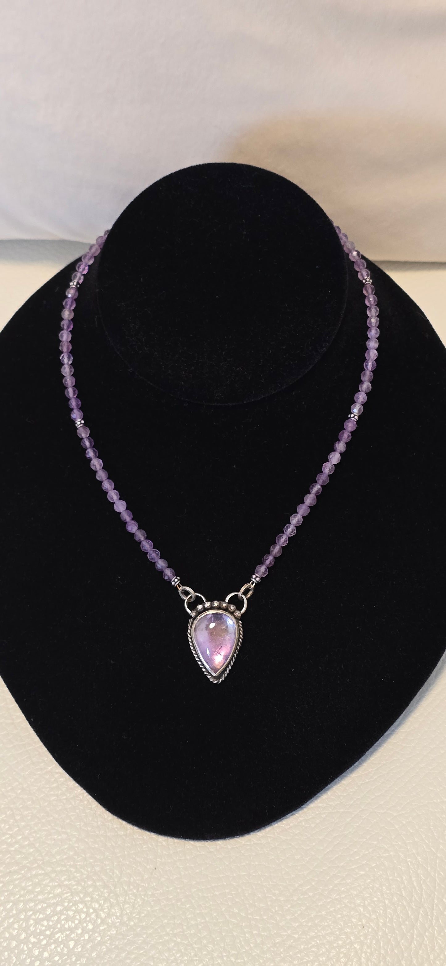 Sterling Silver Amethyst Amulet Necklace