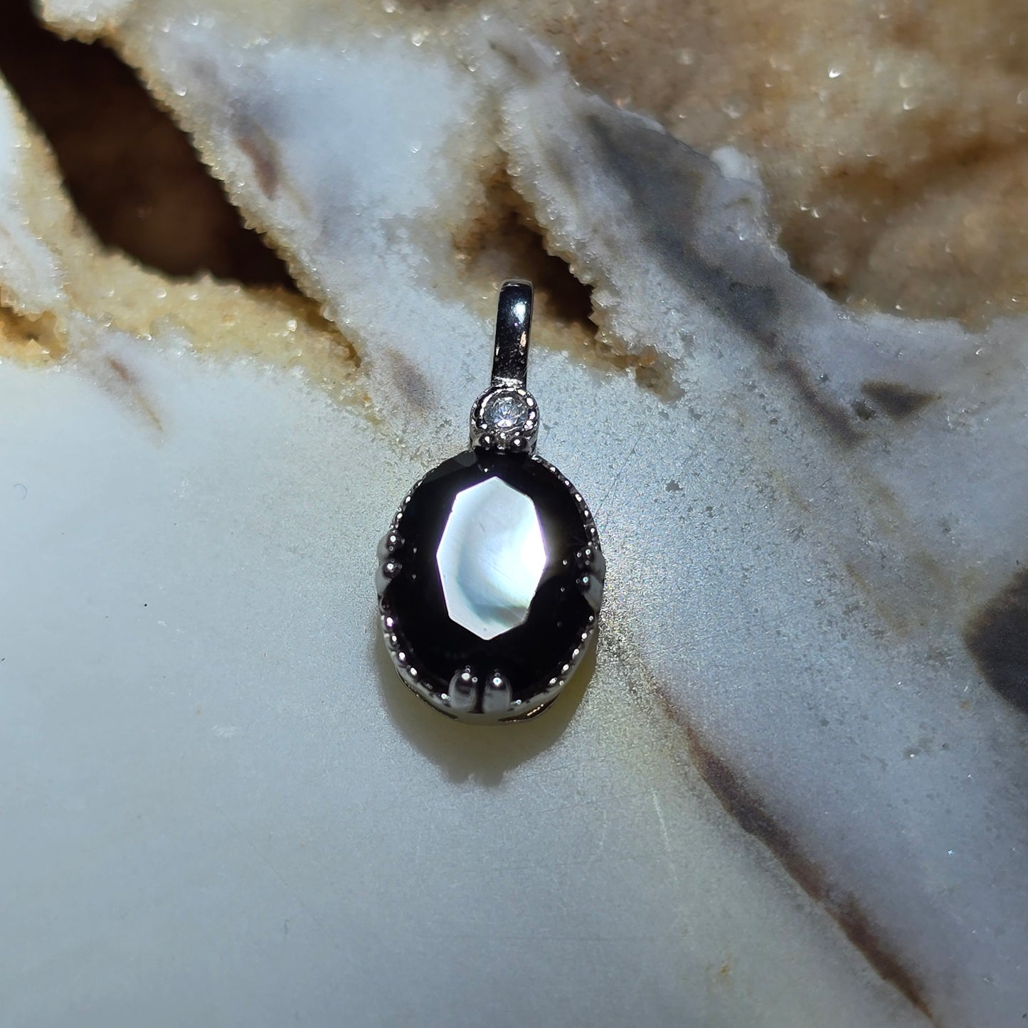 Faceted Black Spinel Pendant