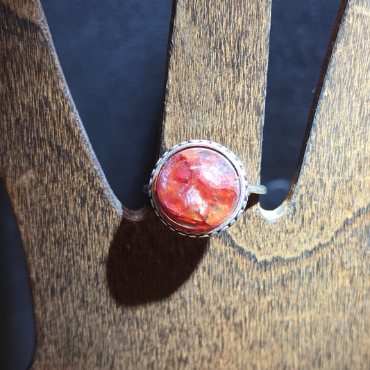 Round Fire Quartz Ring