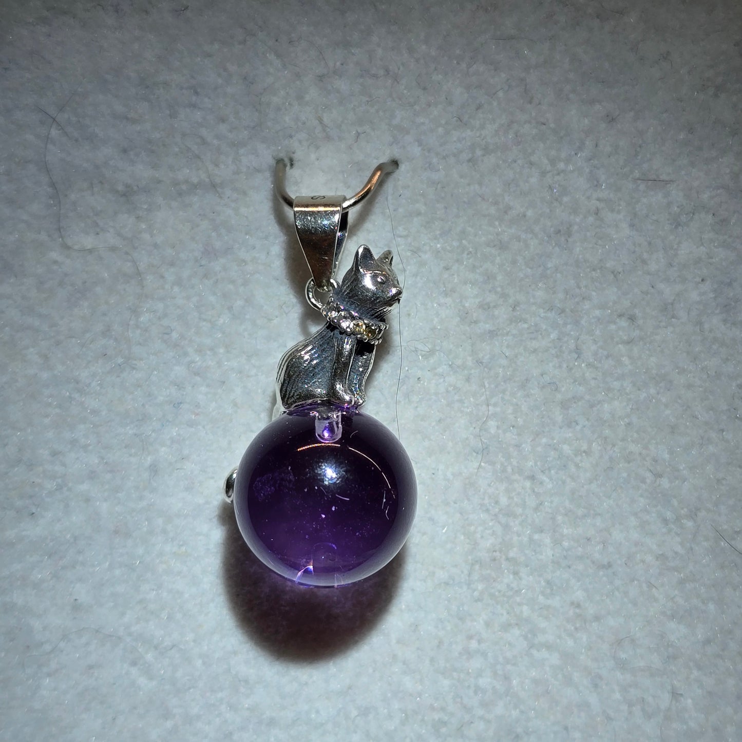 Jedi Amethyst Cat Pendant