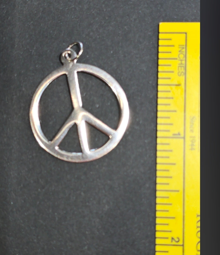 Peace Sign Charm/Pendant Sterling Silver