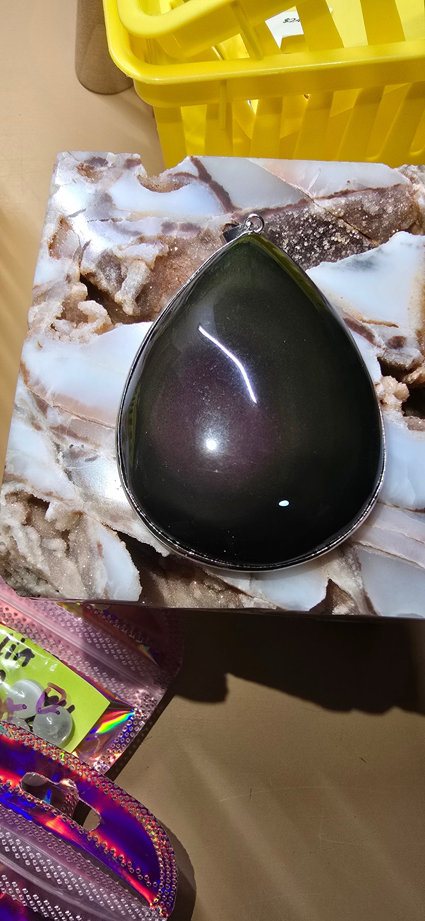 Julia's Rainbow Obsidian Pendant