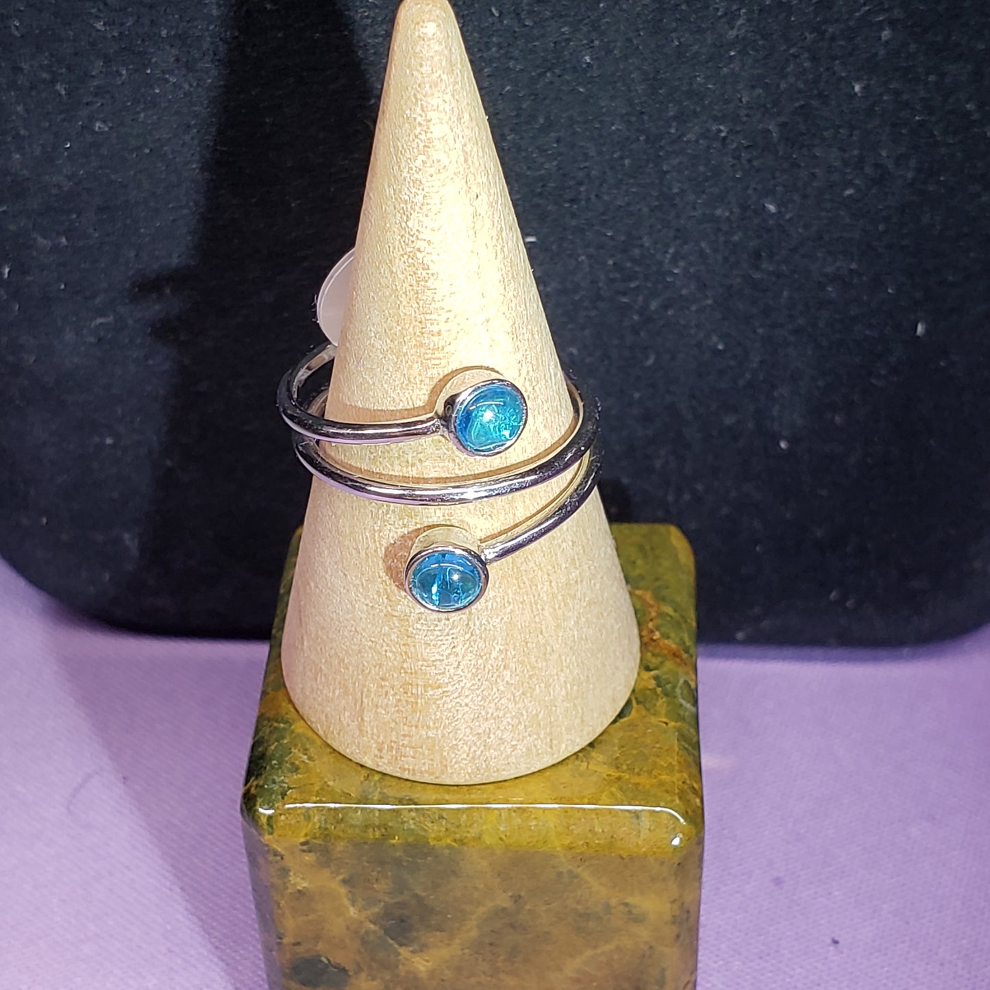 Blue Opal Double Wrap Ring