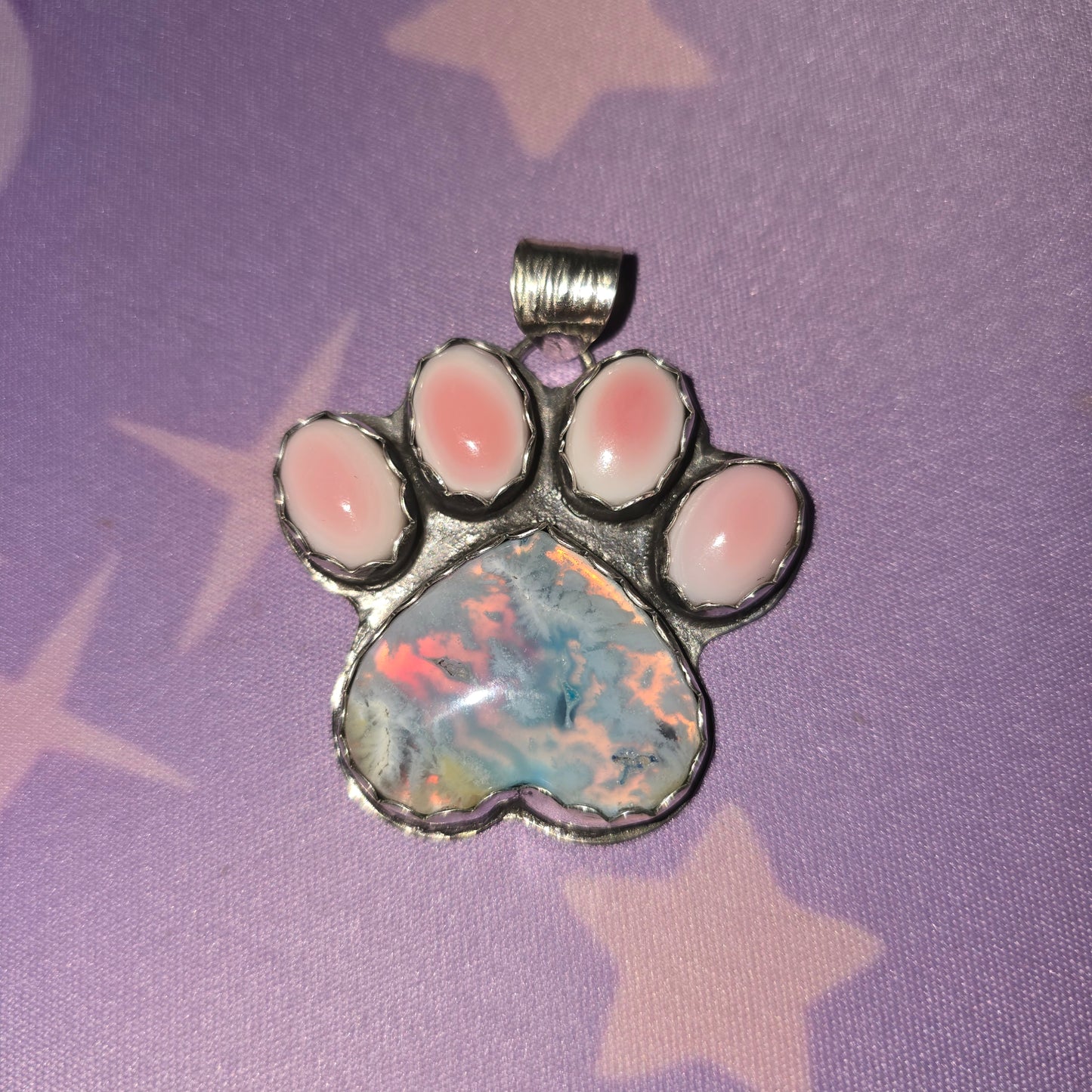 Sterling Silver Paw Print Pendant