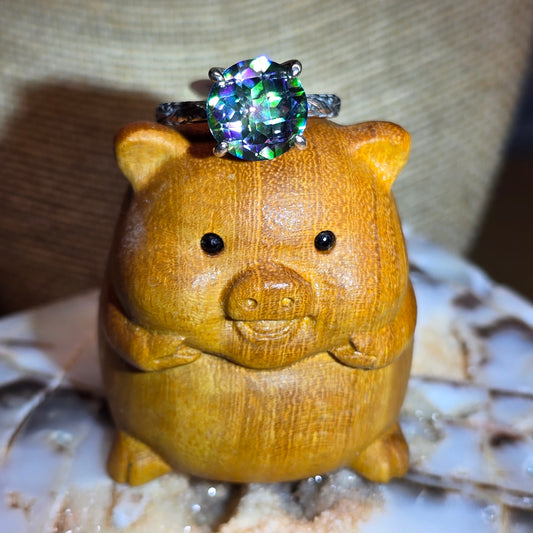 Lisa B Mystic Topaz Solitaire Ring