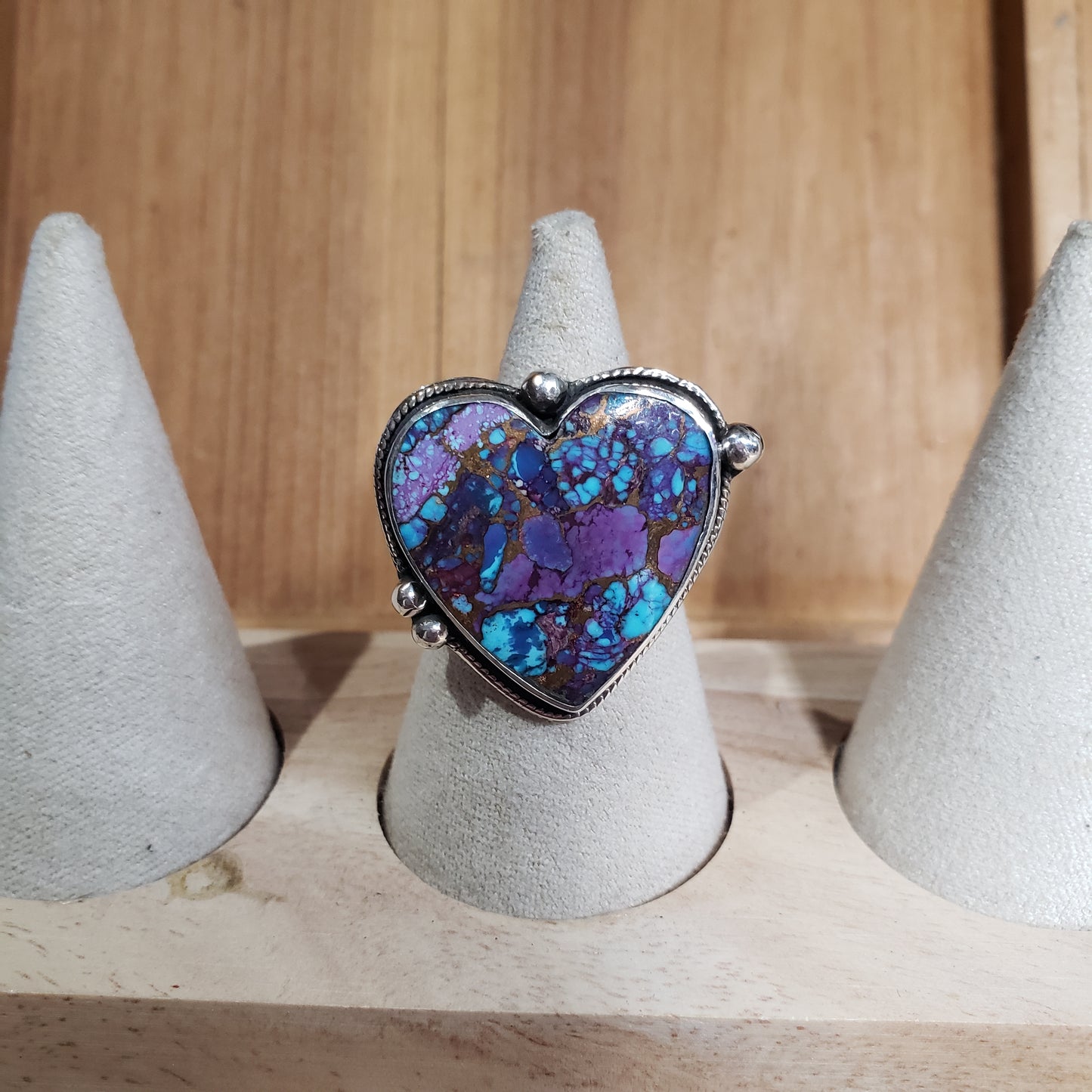 Purple Mojave Heart Sterling Silver Ring