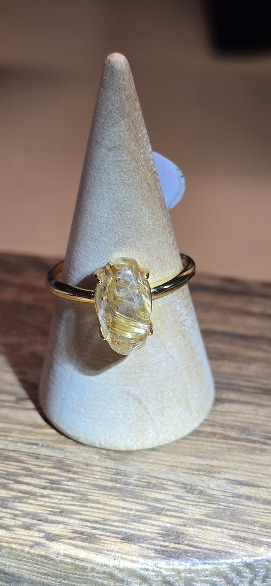 Ash Golden Rutile Nugget Ring