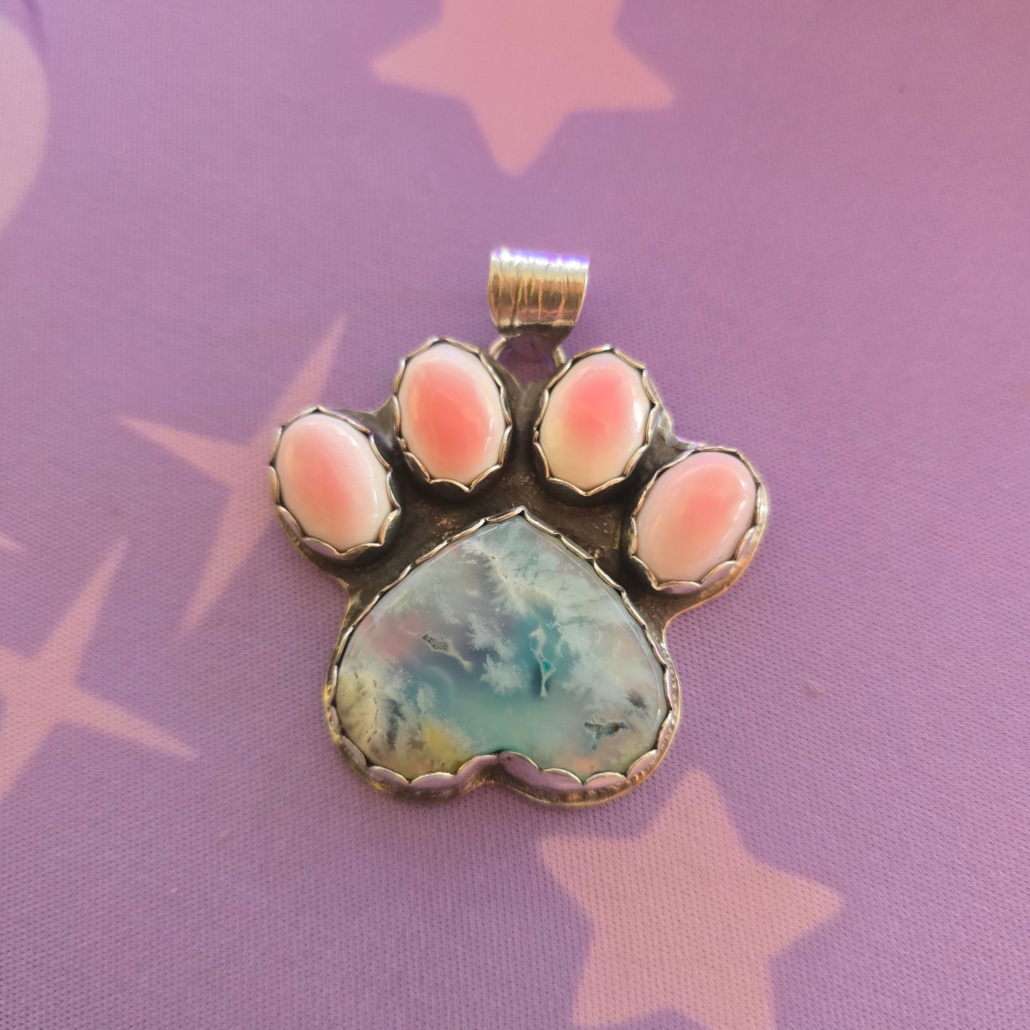 Sterling Silver Paw Print Pendant