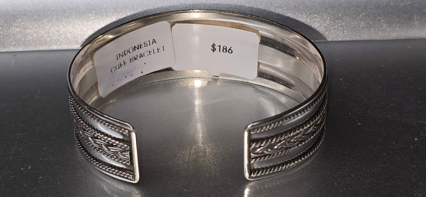 Sterling Silver Bali Indonesian Cuff