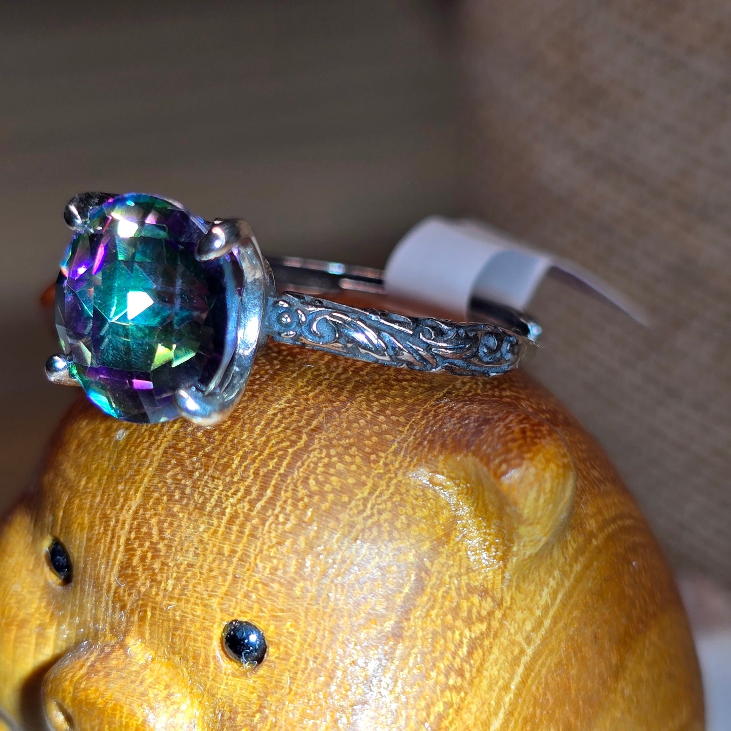 Lisa B Mystic Topaz Solitaire Ring