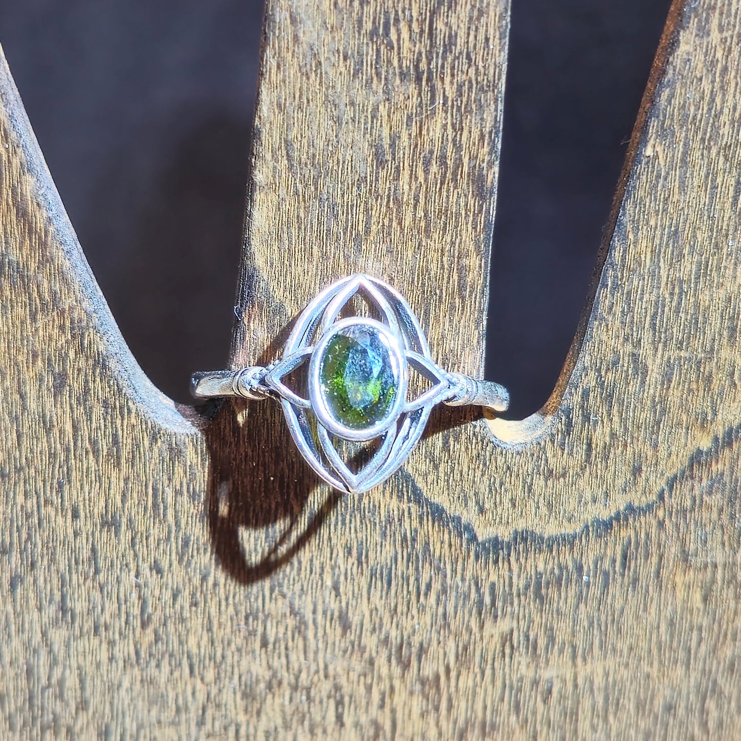 Faceted Green Tourmaline Ring