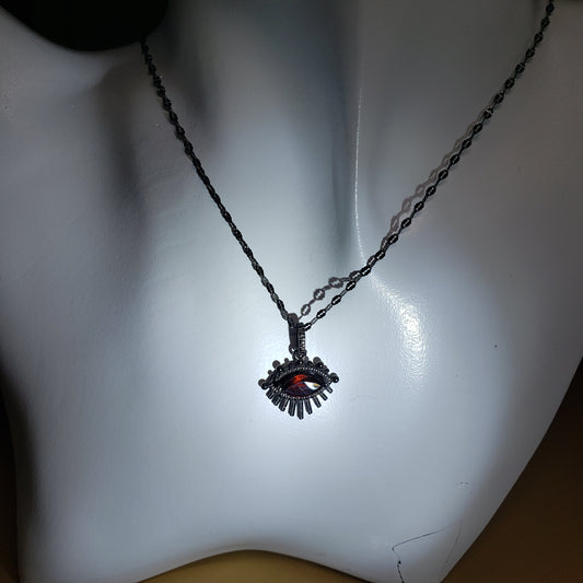 Black Sterling Garnet Evil Eye Set