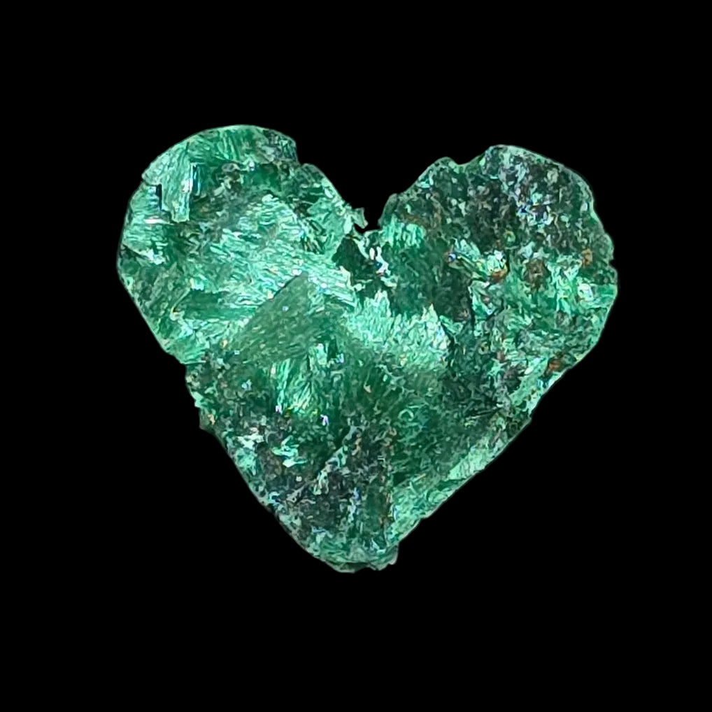Raw Malachite Heart