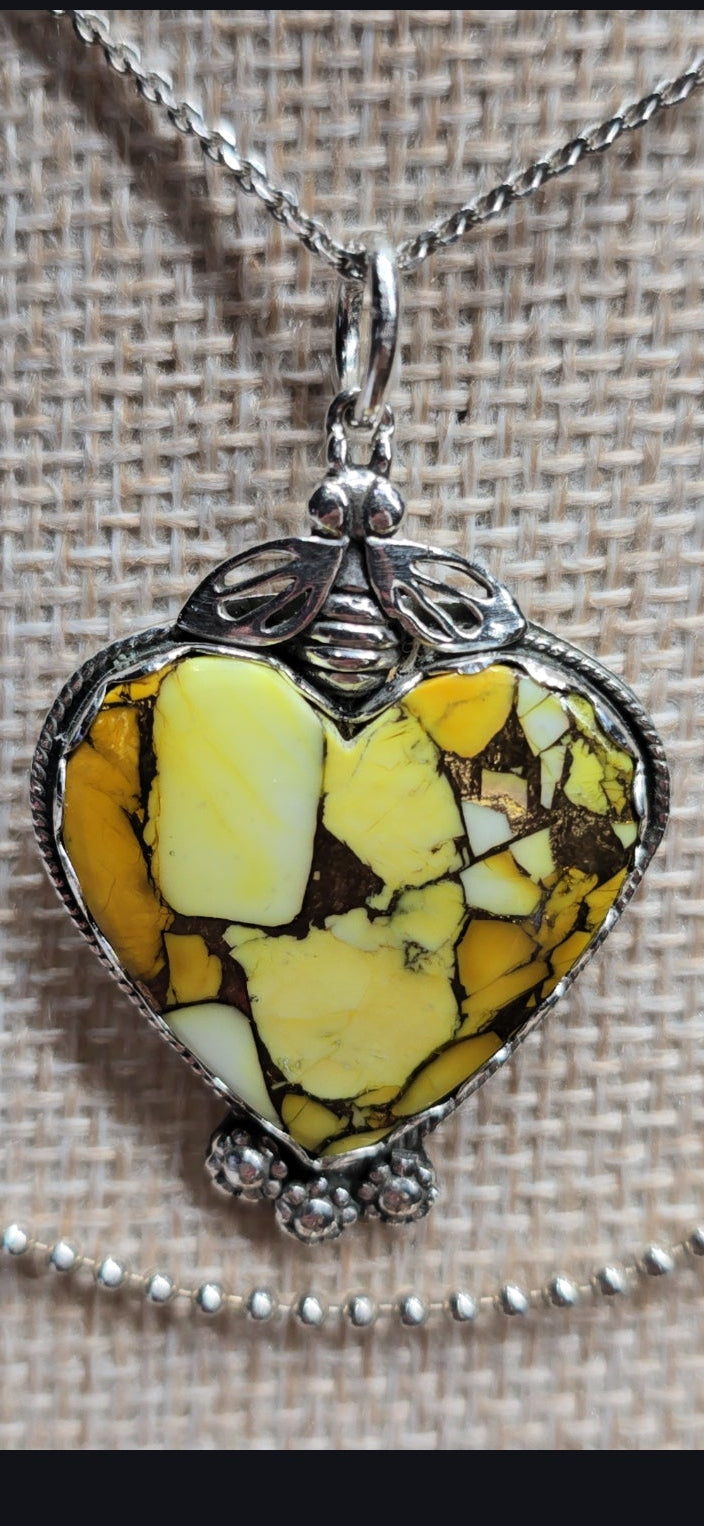 Honey Dahlia Turquoise Pendant