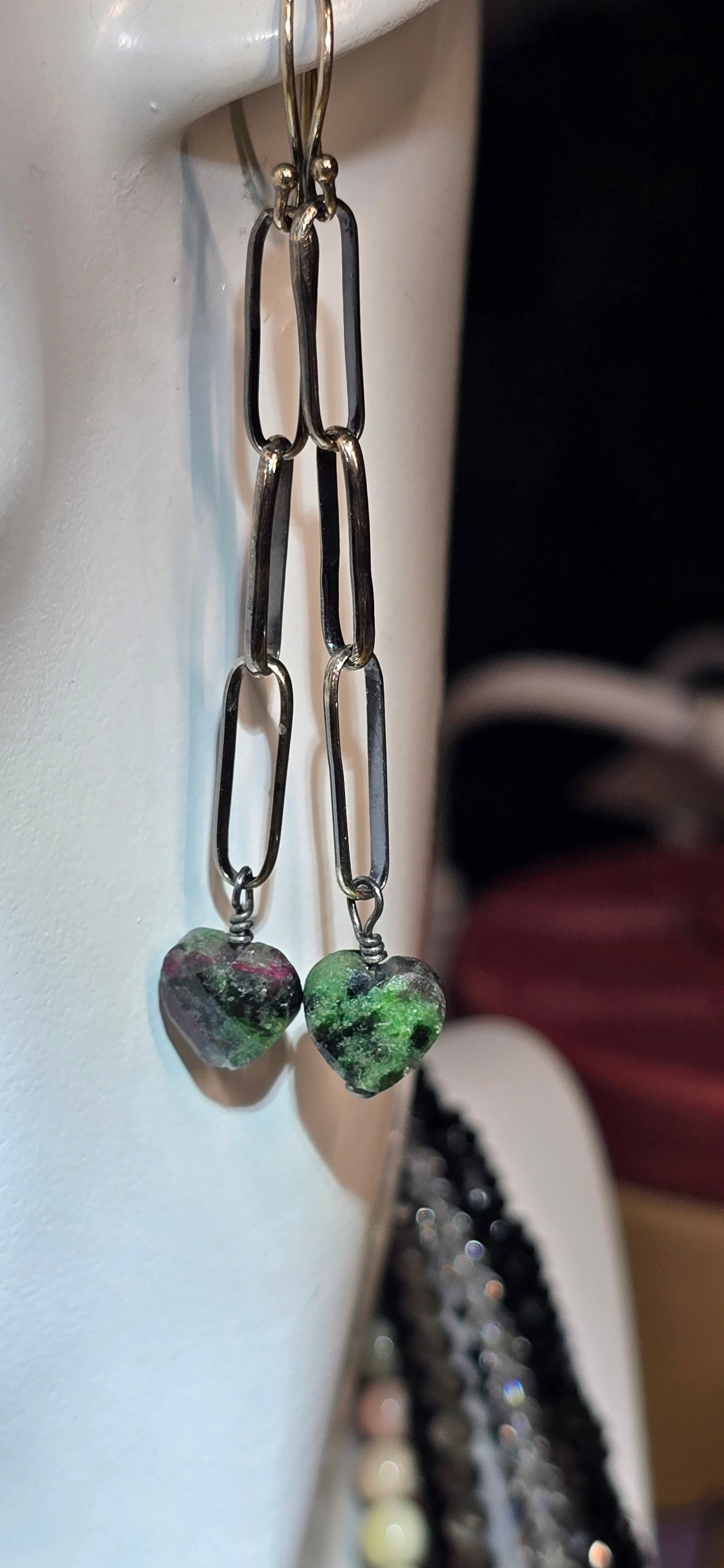 Sterling Silver Ruby in Zoisite Earrings
