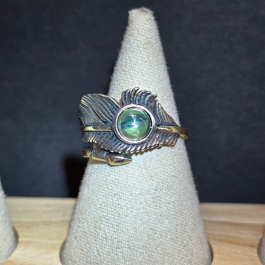 S925 Kyanite Feather Ring