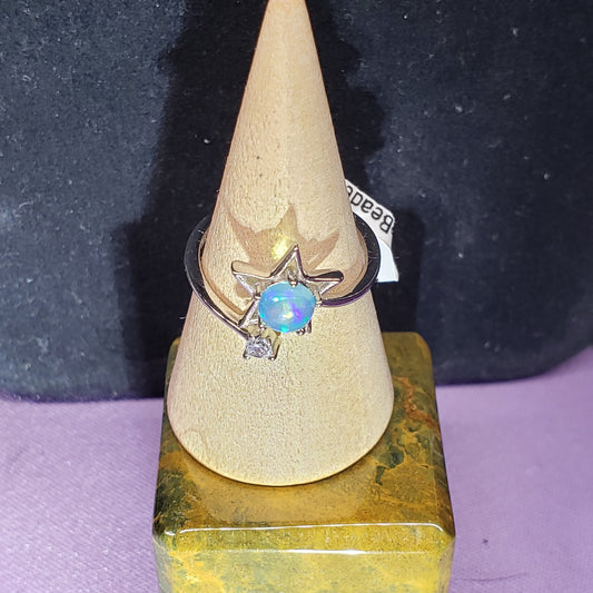 Blue Opal Star Ring