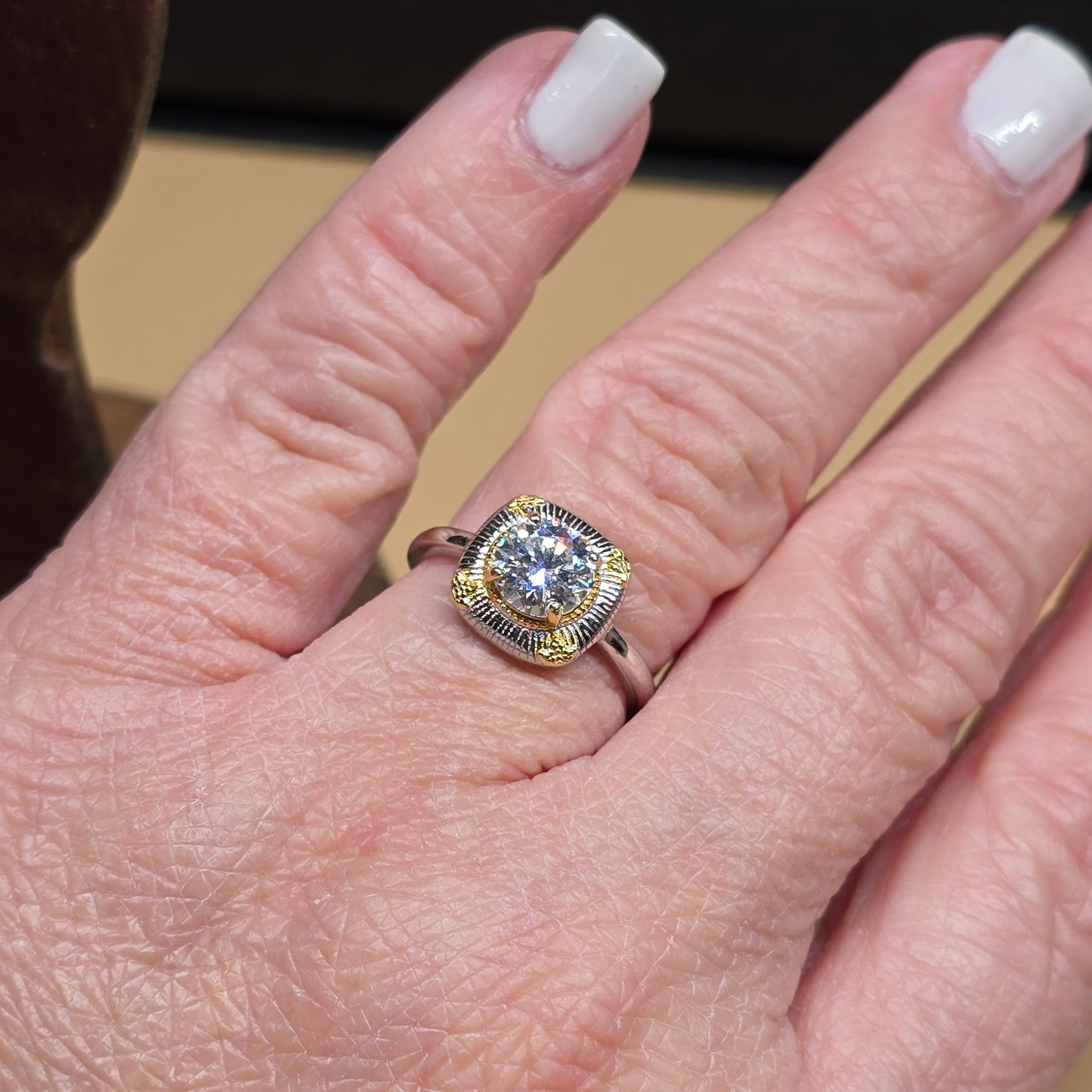 Natalie Antique Design Moissanite Ring