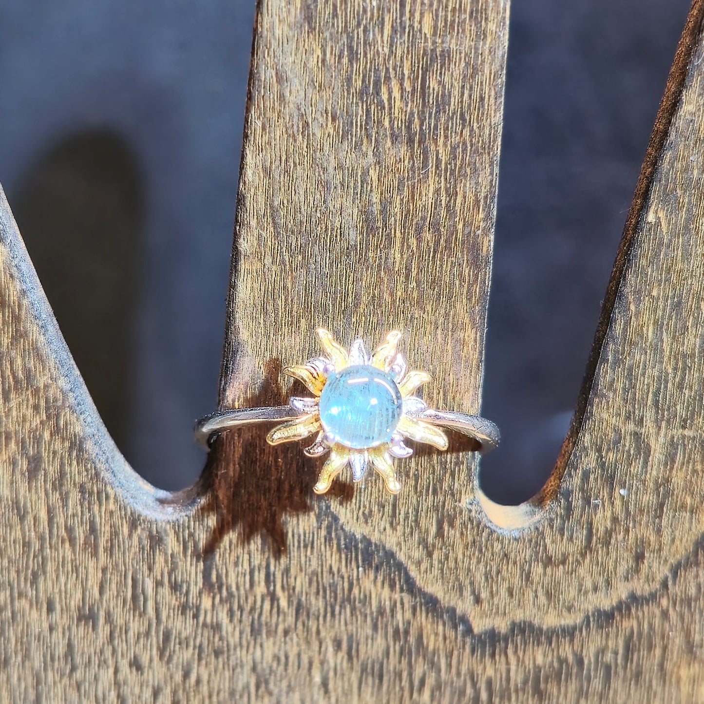 Blue Apatite Sun Ring