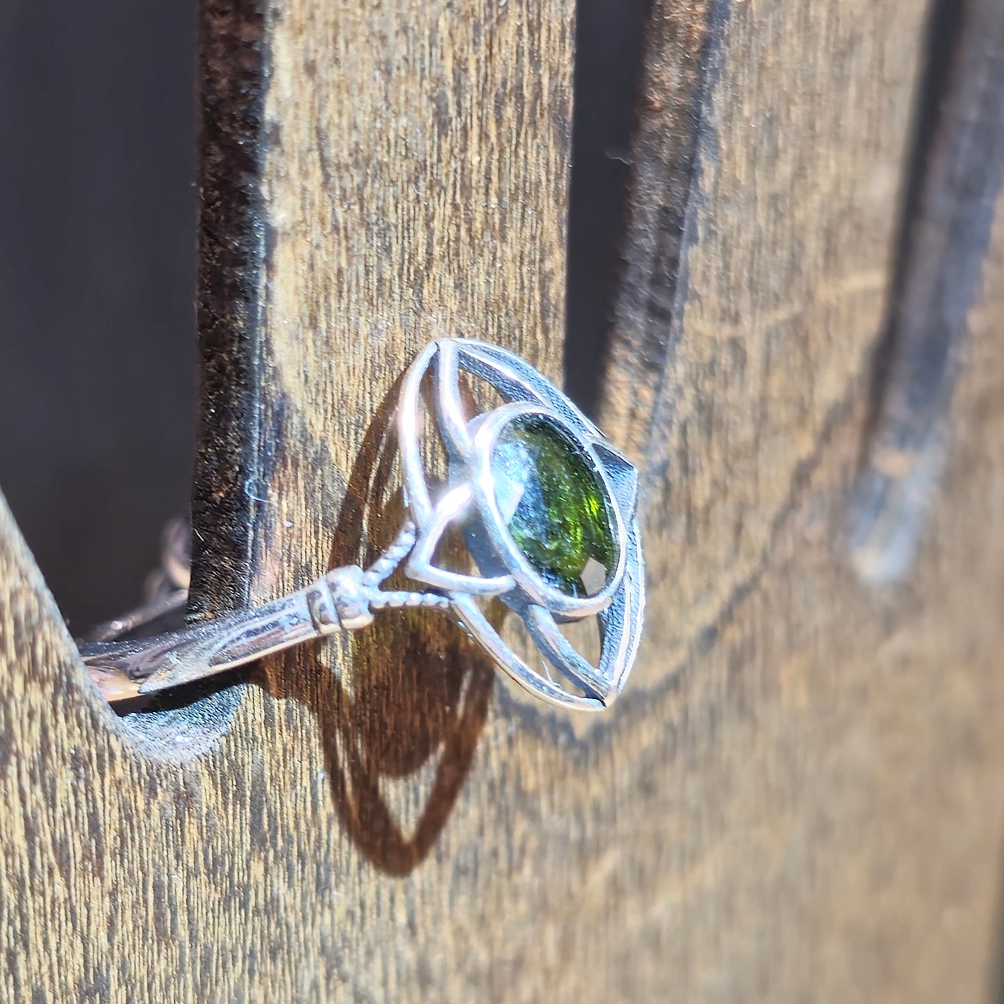 Faceted Green Tourmaline Ring