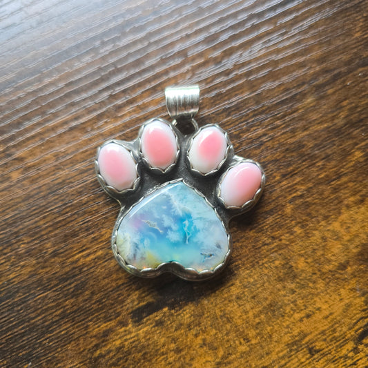 Sterling Silver Paw Print Pendant