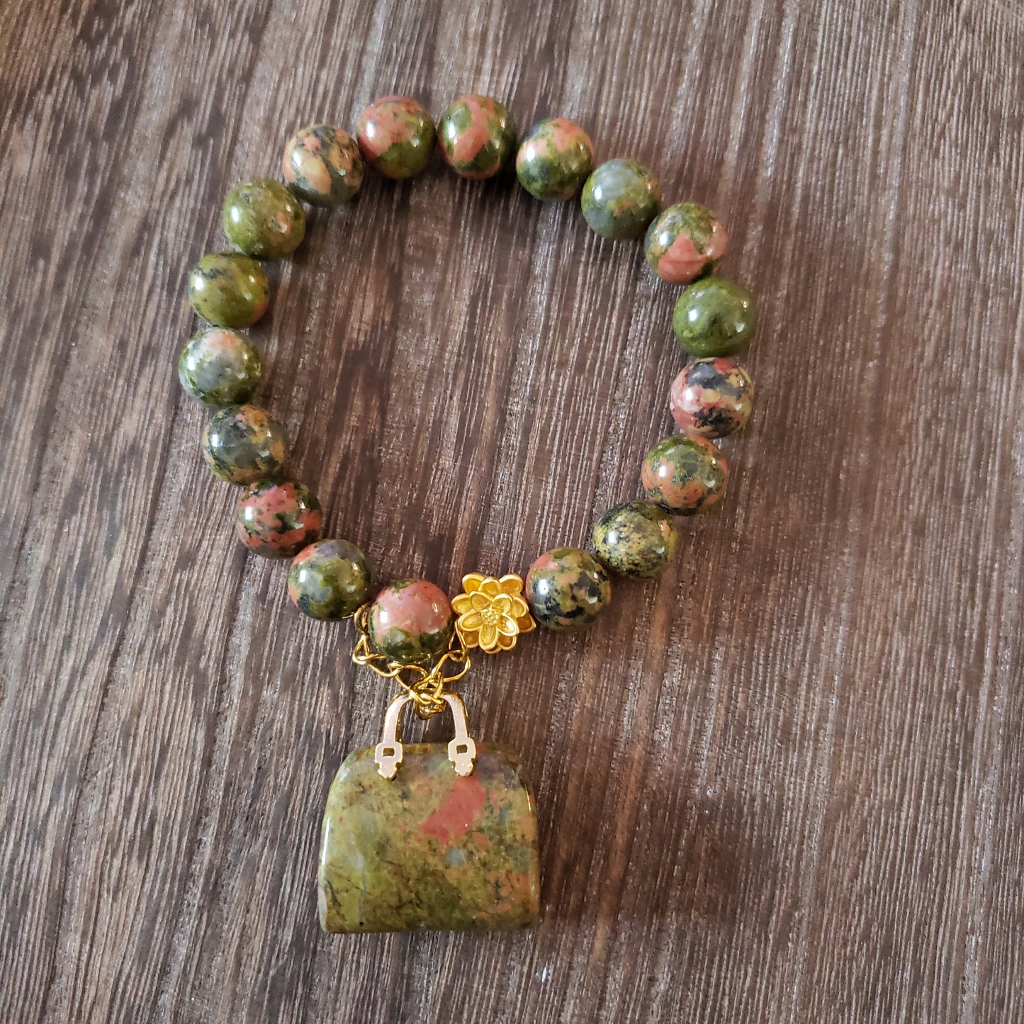 Unakite with handbag