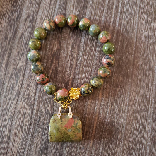 Unakite with handbag