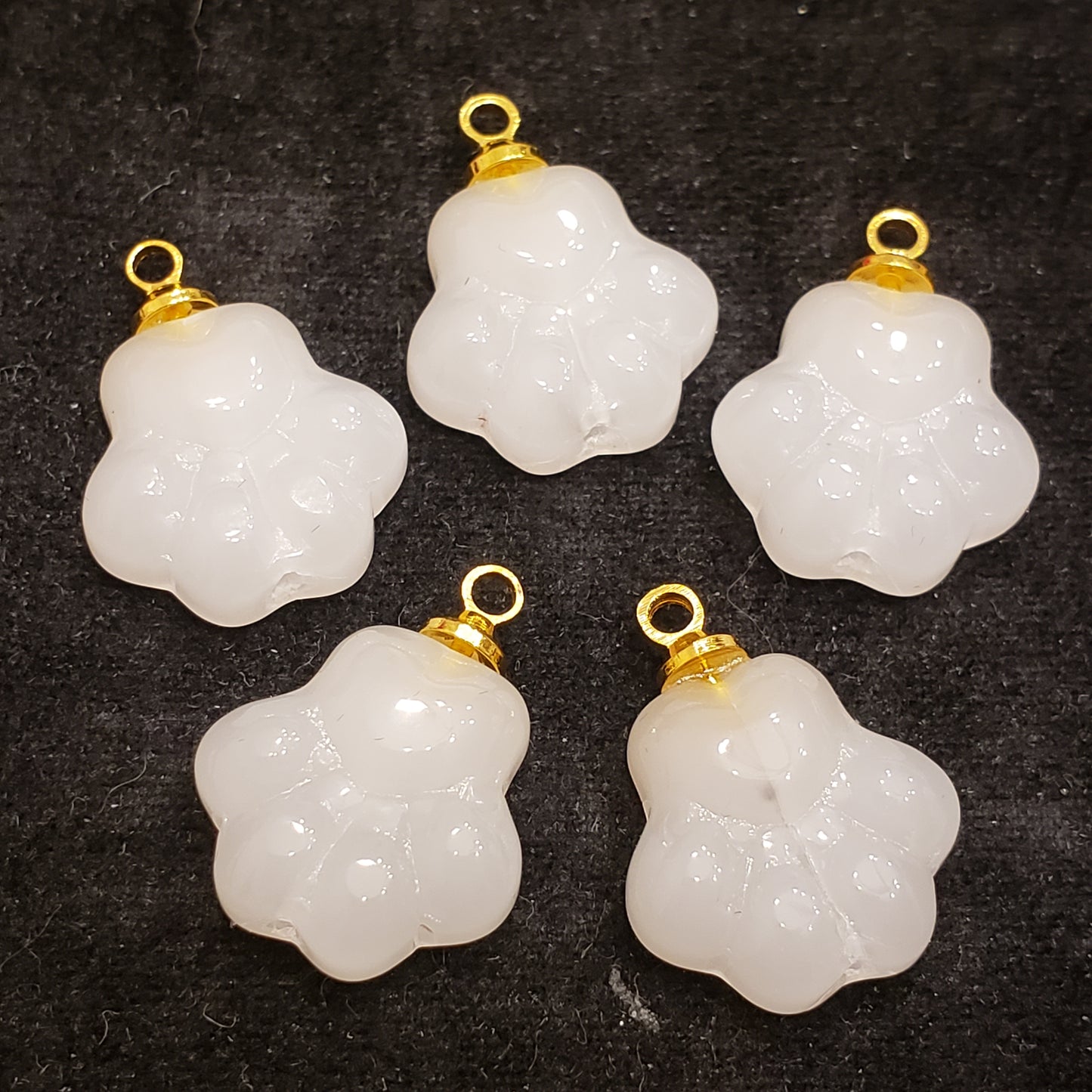 "Jade" glass charms