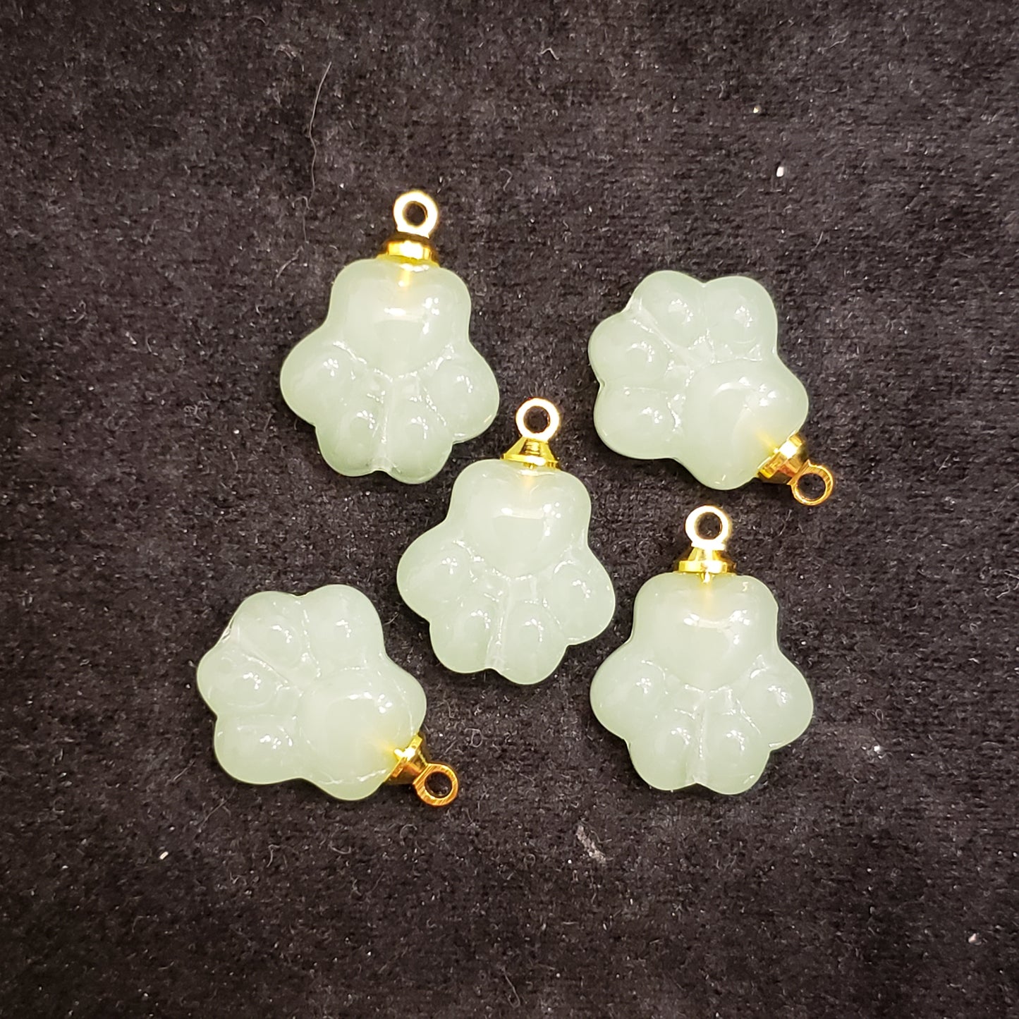 "Jade" glass charms