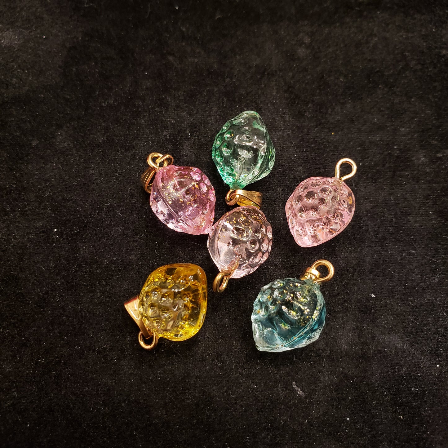 Glass dangle charms